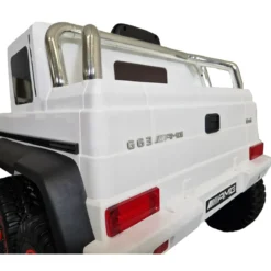 Auto Elettrica per Bambini Mercedes G63 Bianco 12V Pneumatici in Gomma