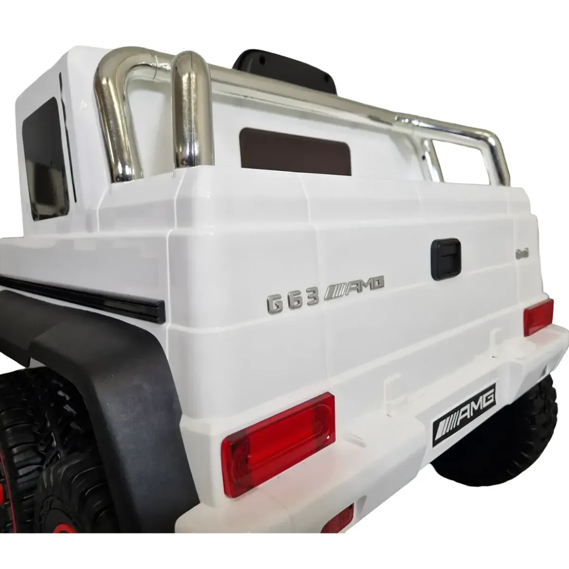 Auto Elettrica per Bambini Mercedes G63 Bianco 12V Pneumatici in Gomma