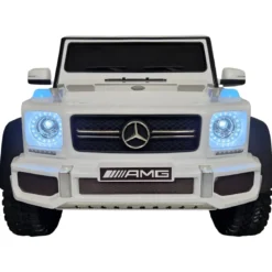 Auto Elettrica per Bambini Mercedes G63 Bianco 12V Pneumatici in Gomma