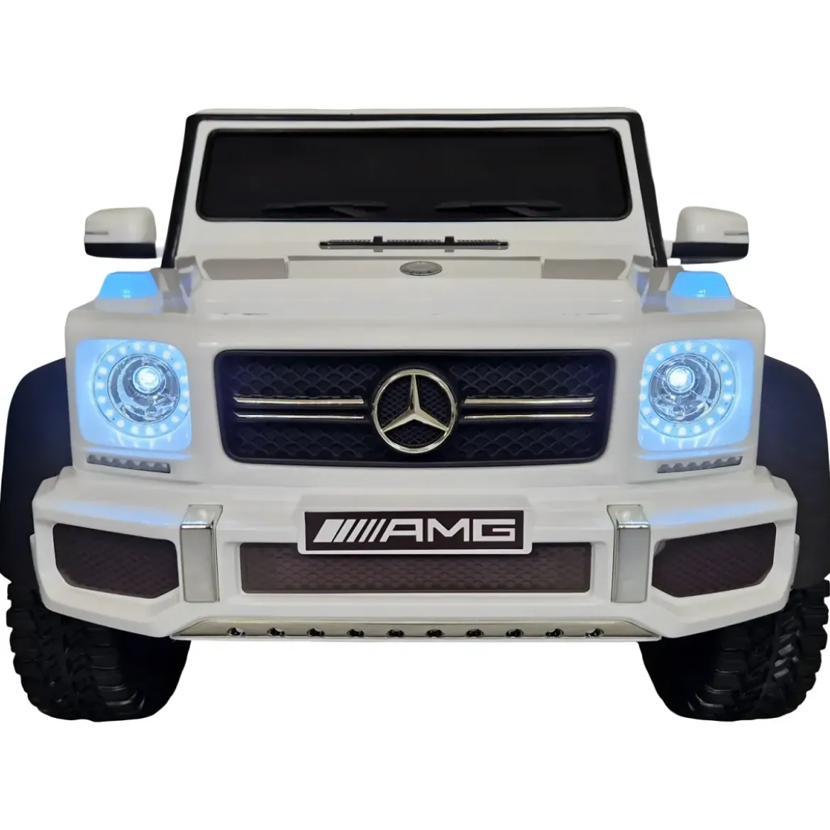 Auto Elettrica per Bambini Mercedes G63 Bianco 12V Pneumatici in Gomma