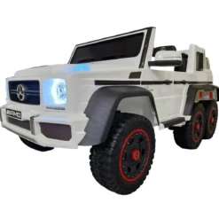 Auto Elettrica per Bambini Mercedes G63 Bianco 12V Pneumatici in Gomma