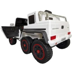 Auto Elettrica per Bambini Mercedes G63 Bianco 12V Pneumatici in Gomma