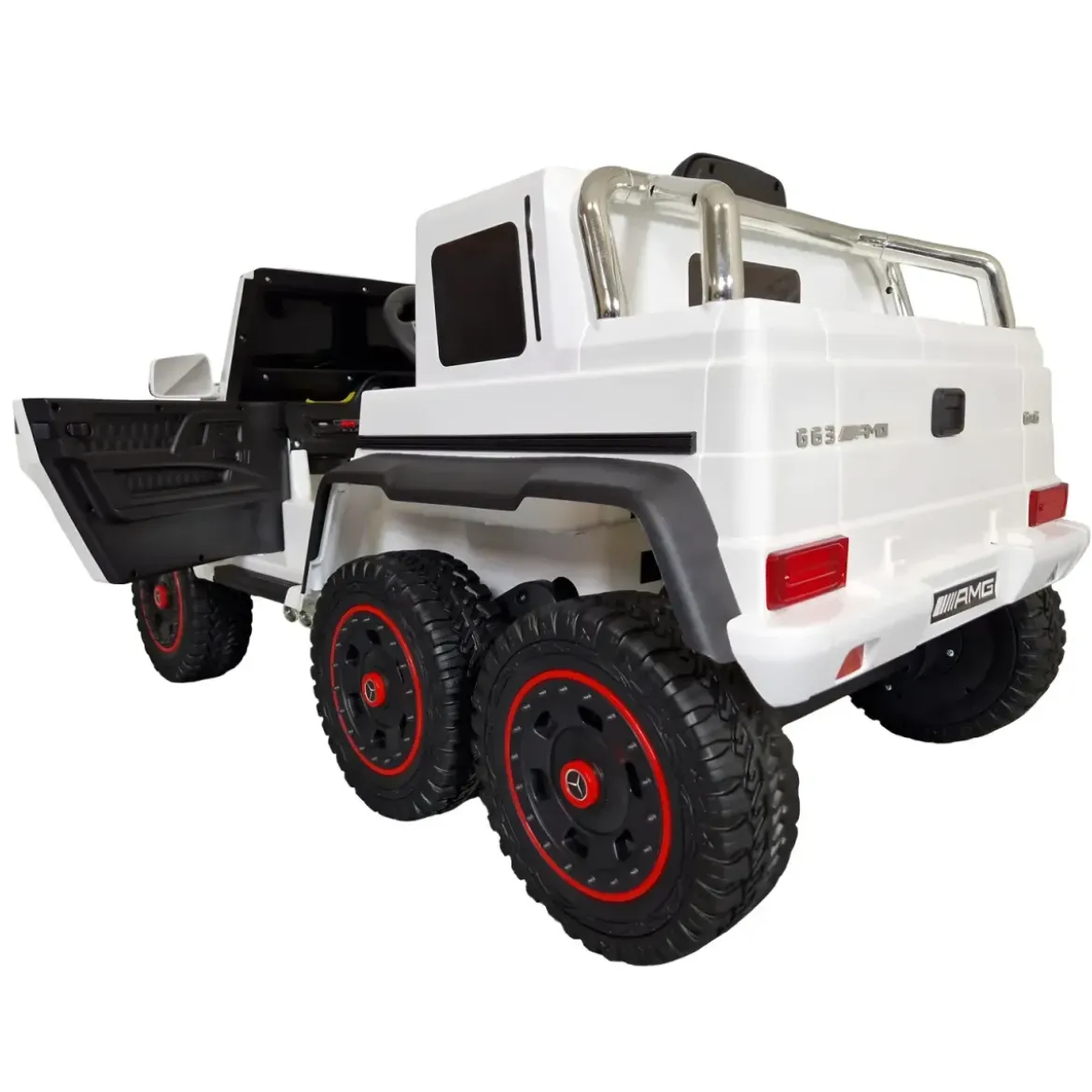 Auto Elettrica per Bambini Mercedes G63 Bianco 12V Pneumatici in Gomma