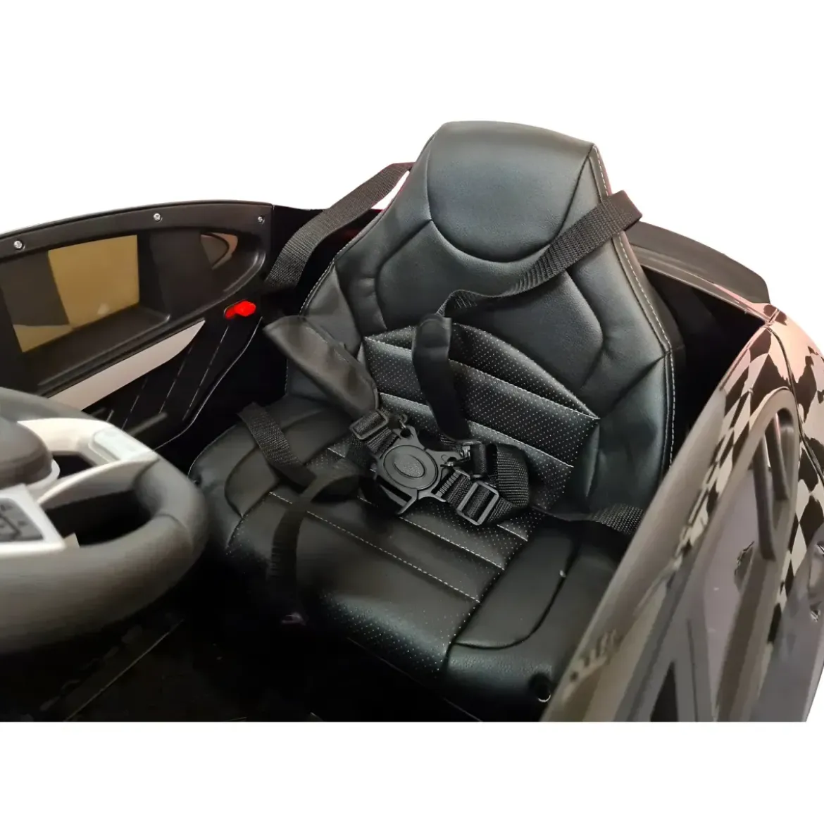 Auto Elettrica per Bambini Mercedes Nero 12V 4 Motori e Cintura 5 Punti