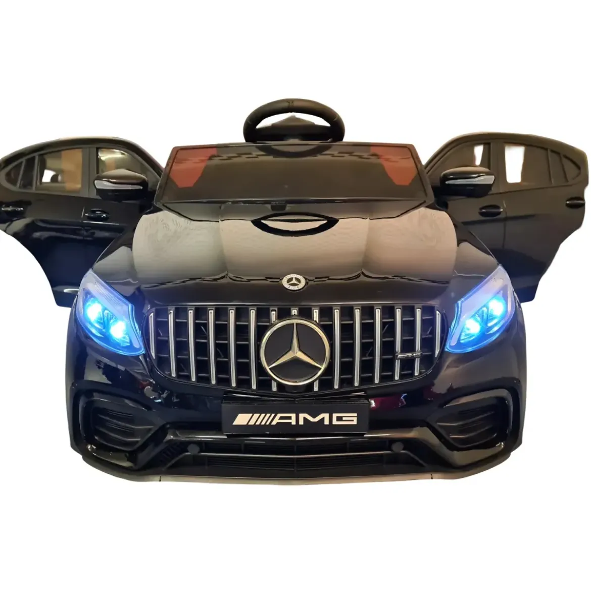 Auto Elettrica per Bambini Mercedes Nero 12V 4 Motori e Cintura 5 Punti