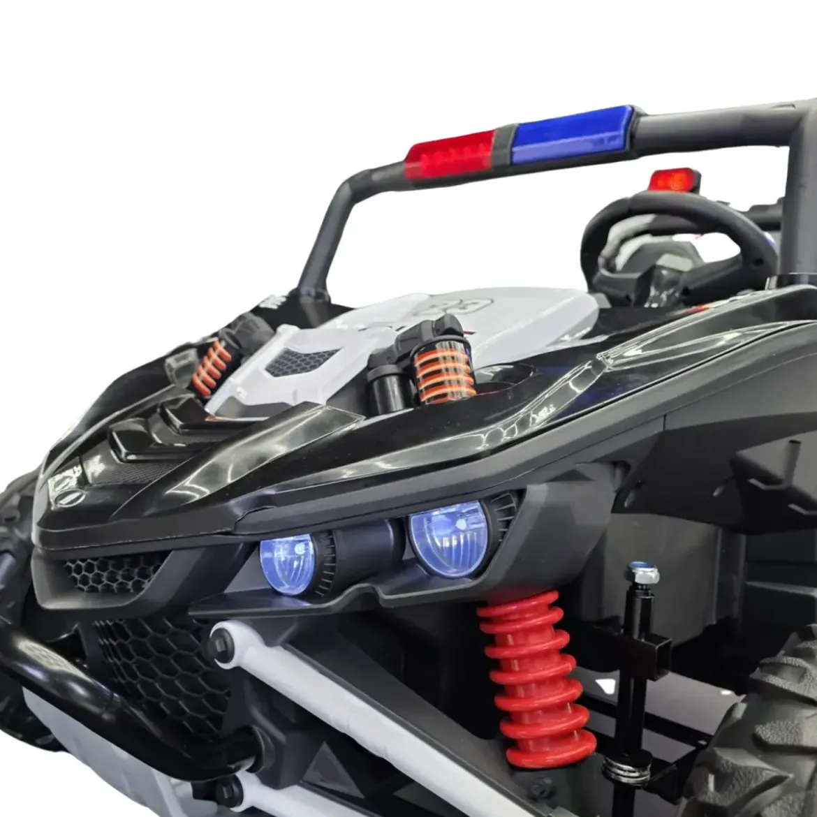 Auto Elettrica per Bambini 24V Buggy Pattuglia Polizia Nero Bianco