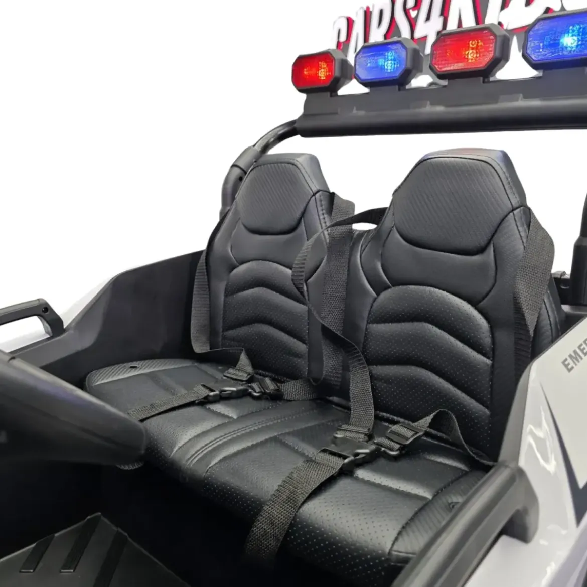 Auto Elettrica per Bambini 24V Buggy Pattuglia Polizia Nero Bianco