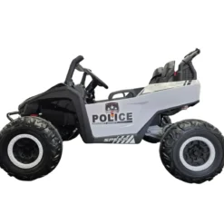 Auto Elettrica per Bambini 24V Buggy Pattuglia Polizia Nero Bianco