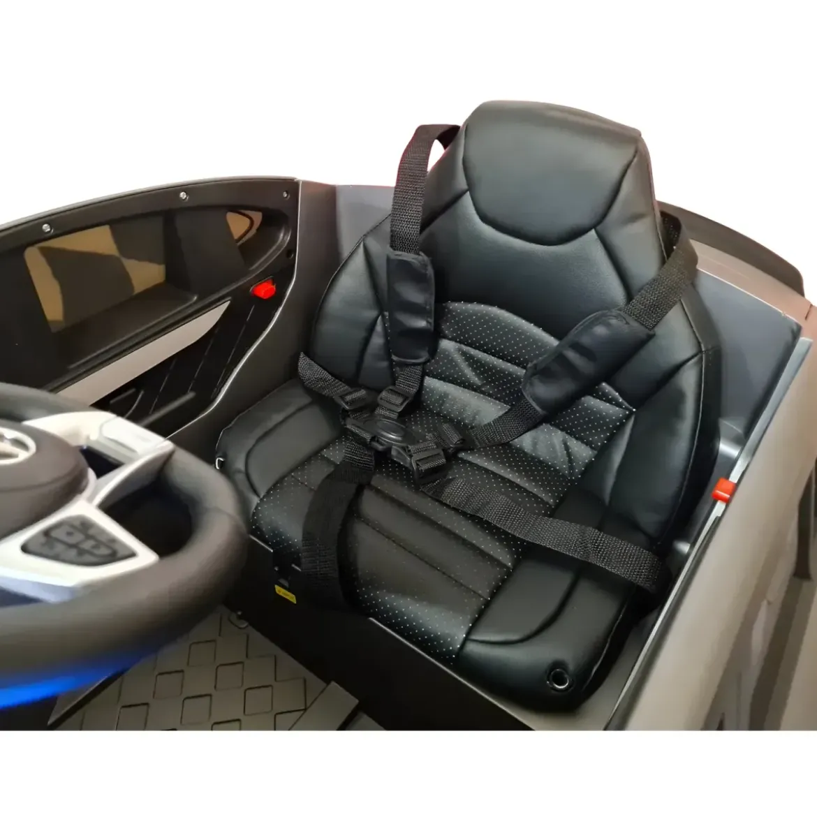 Auto Elettrica per Bambini 12V Grigio con Telecomando e Luci LED