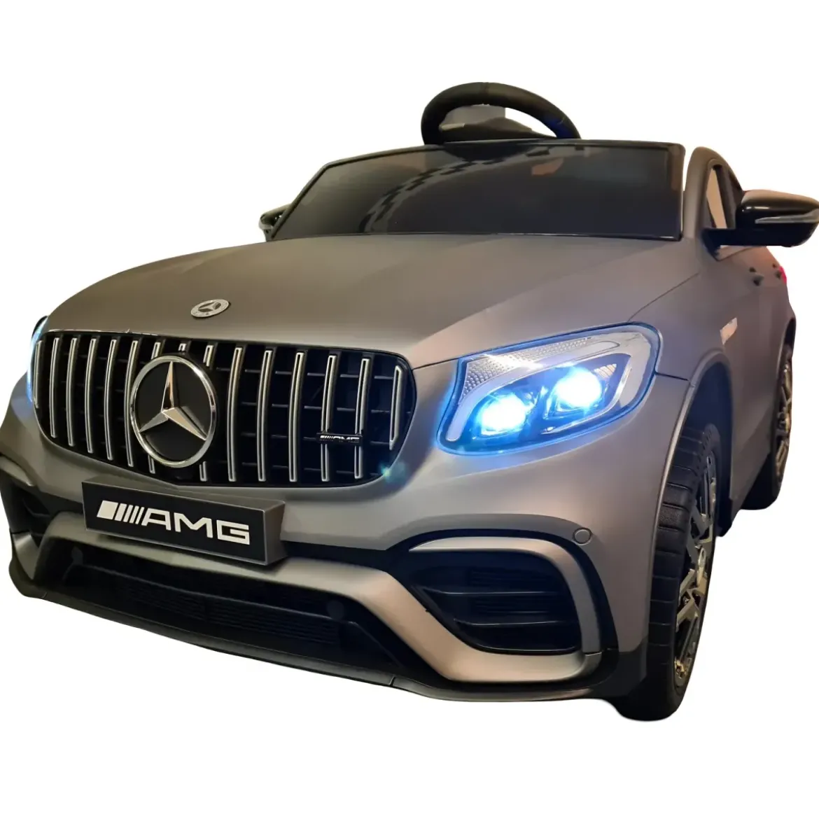 Auto Elettrica per Bambini 12V Grigio con Telecomando e Luci LED
