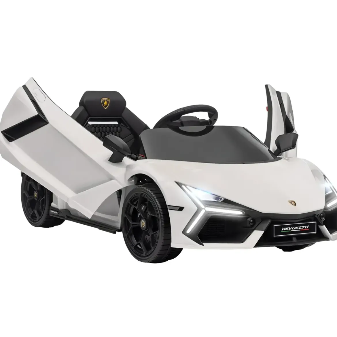 Auto Elettrica per Bambini 10,8V Lamborghini Revuelto Bianco Telecomando