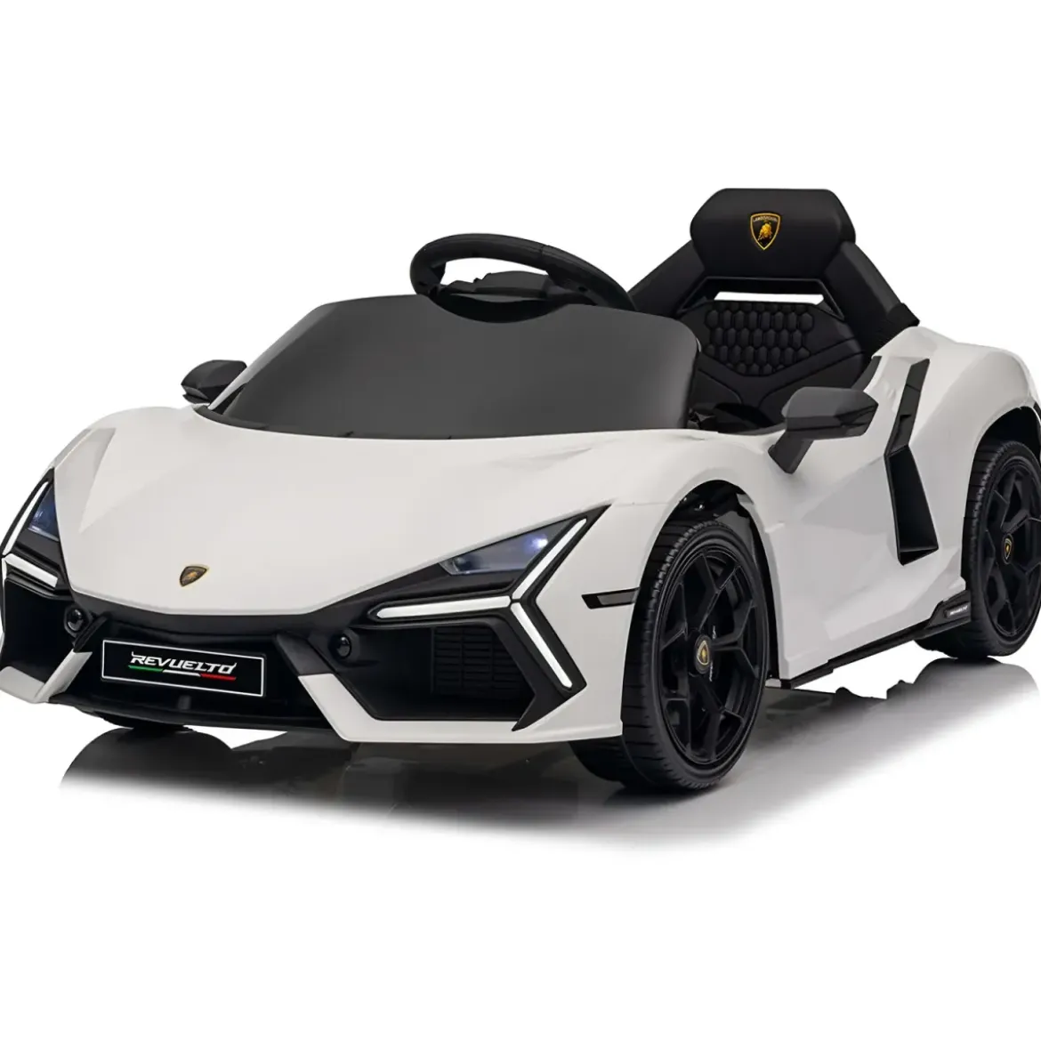 Auto Elettrica per Bambini 10,8V Lamborghini Revuelto Bianco Telecomando