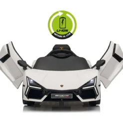 Auto Elettrica per Bambini 10,8V Lamborghini Revuelto Bianco Telecomando