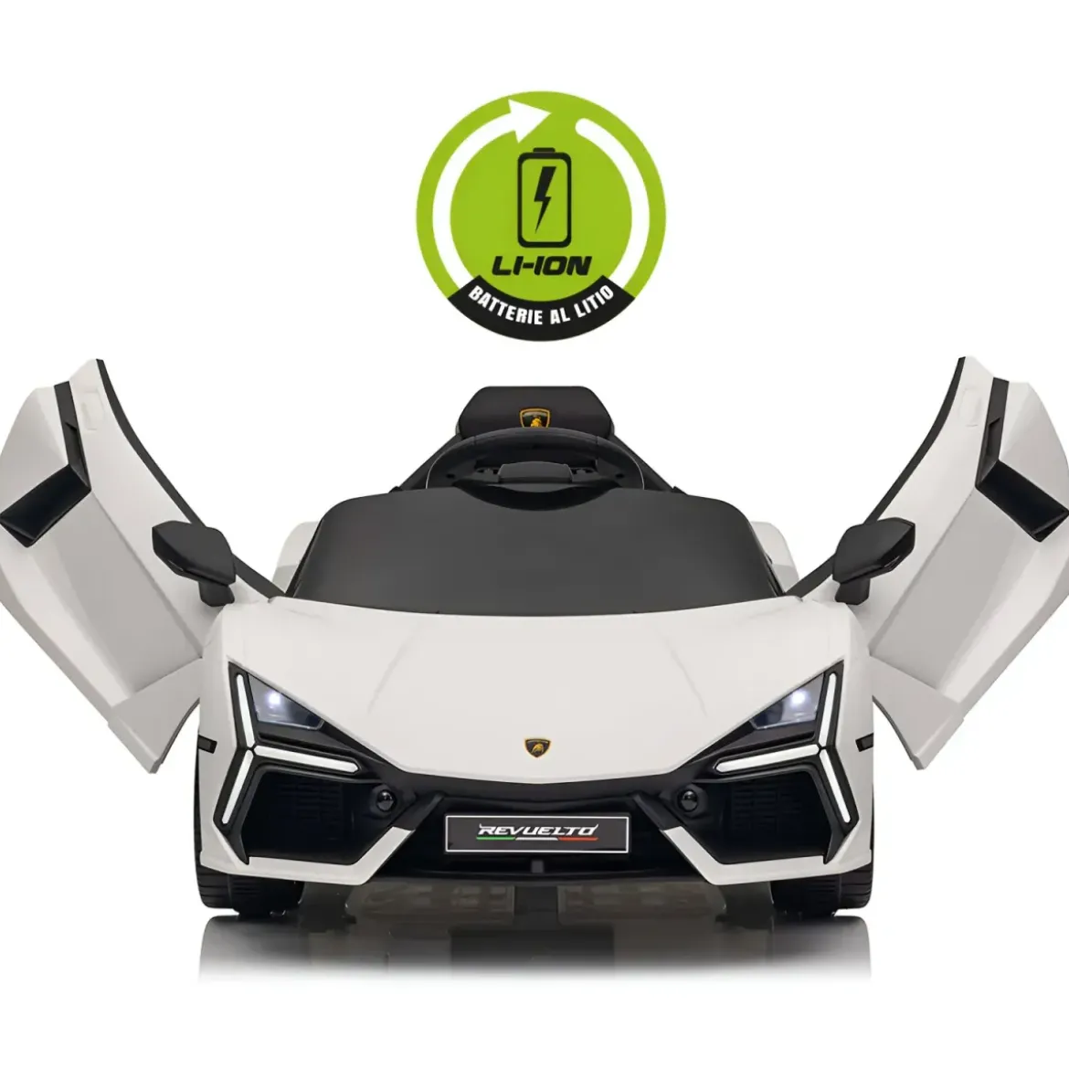 Auto Elettrica per Bambini 10,8V Lamborghini Revuelto Bianco Telecomando