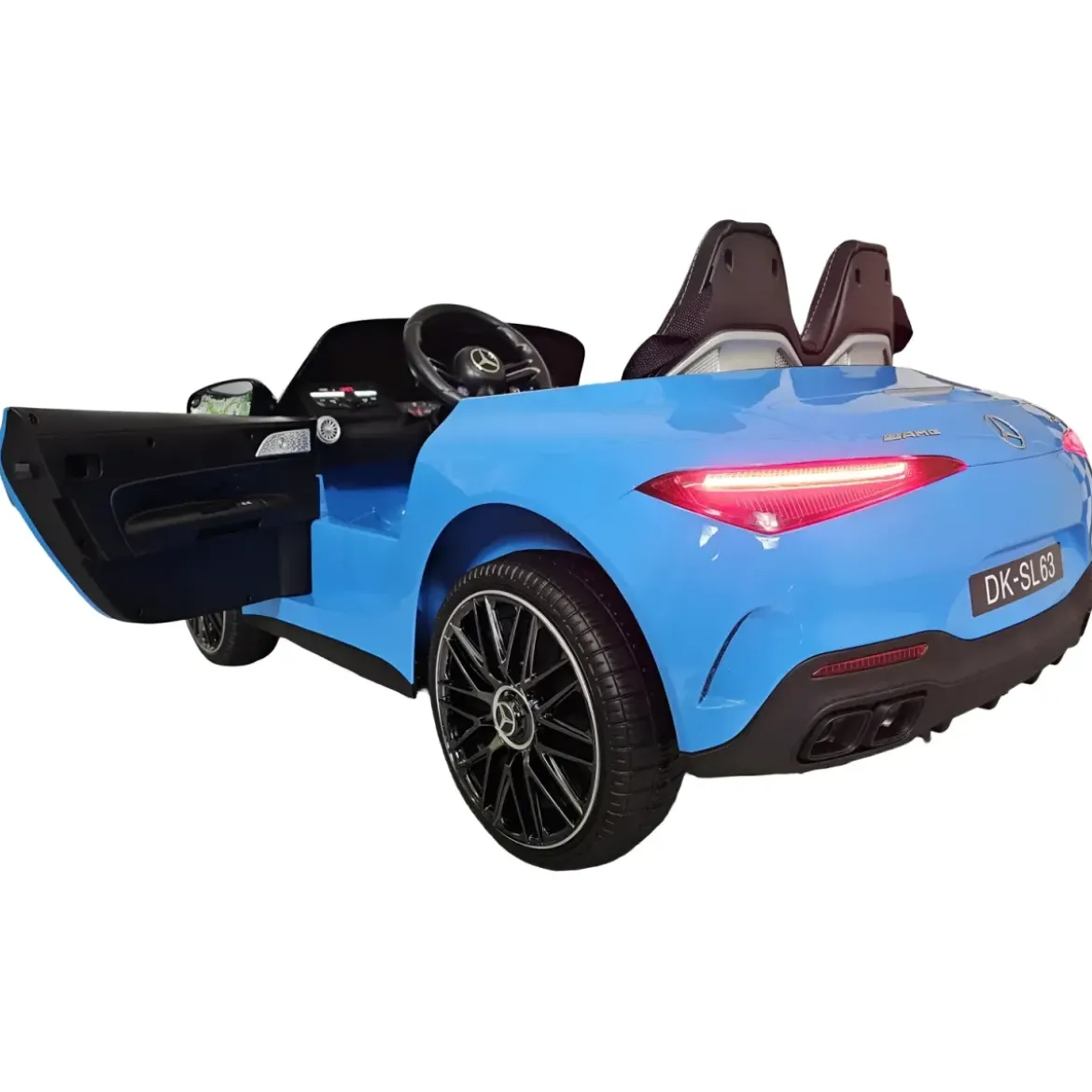 Auto Elettrica per Bambini 12V Mercedes SL63 Blu Metallizzato Cintura