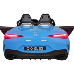 Auto Elettrica per Bambini 12V Mercedes SL63 Blu Metallizzato Cintura