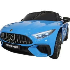 Auto Elettrica per Bambini 12V Mercedes SL63 Blu Metallizzato Cintura