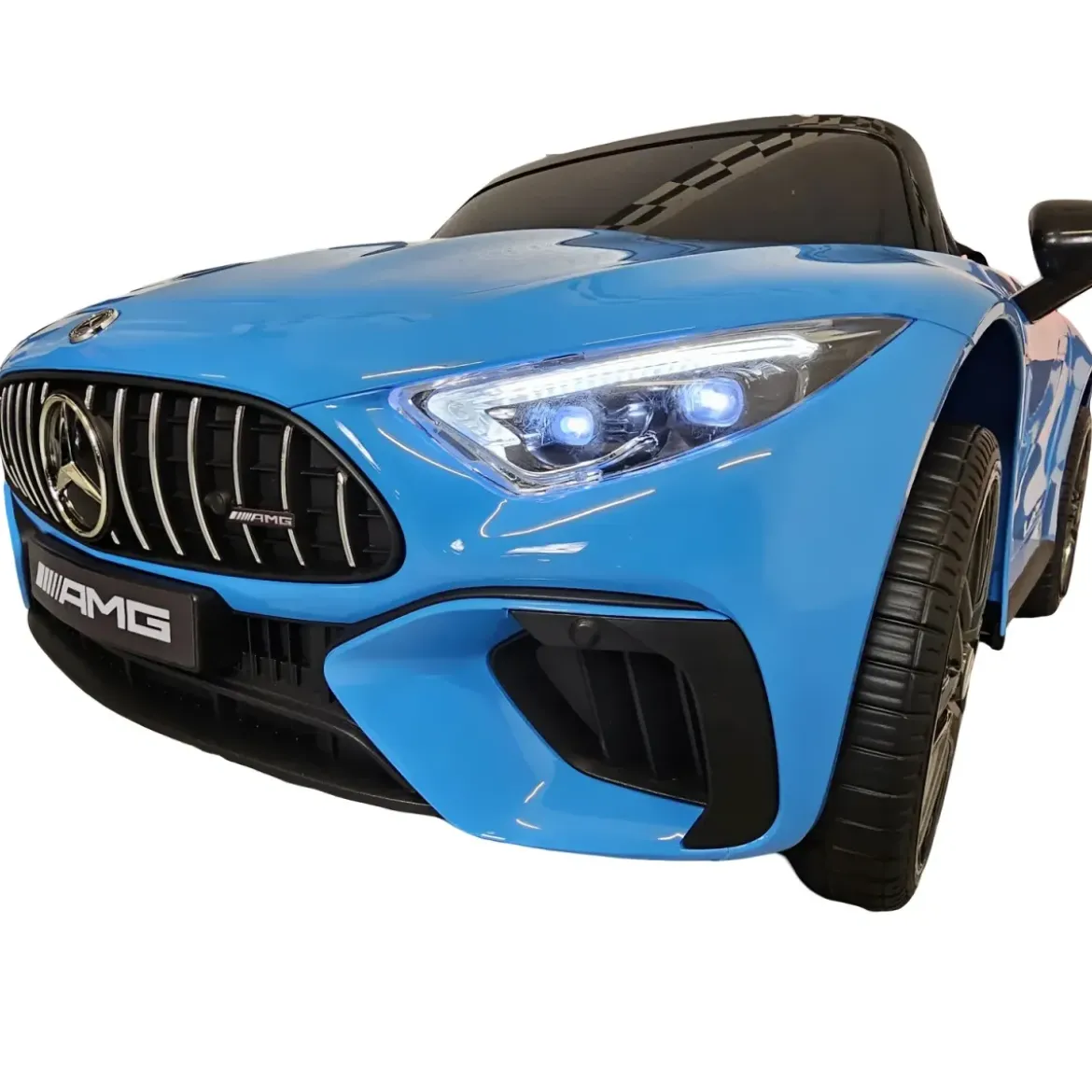 Auto Elettrica per Bambini 12V Mercedes SL63 Blu Metallizzato Cintura