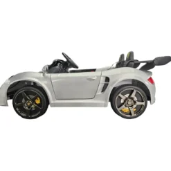 Auto Elettrica per Bambini 24V Porsche 2 Posti Grigio con Luci e Musica