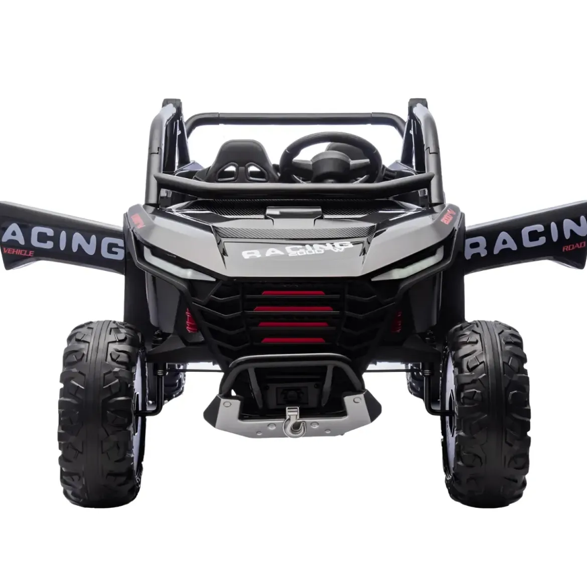 Auto Elettrica 24V per Bambini Due Posti Nero Fuoristrada UTV