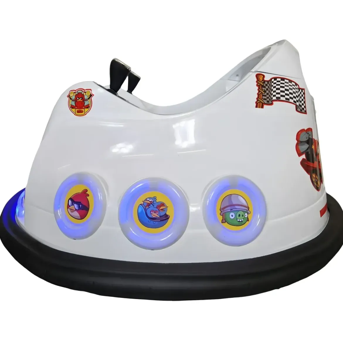 Autoscontro Elettrica Bambini Angry Birds 6V Bianco Paraurti in Gomma