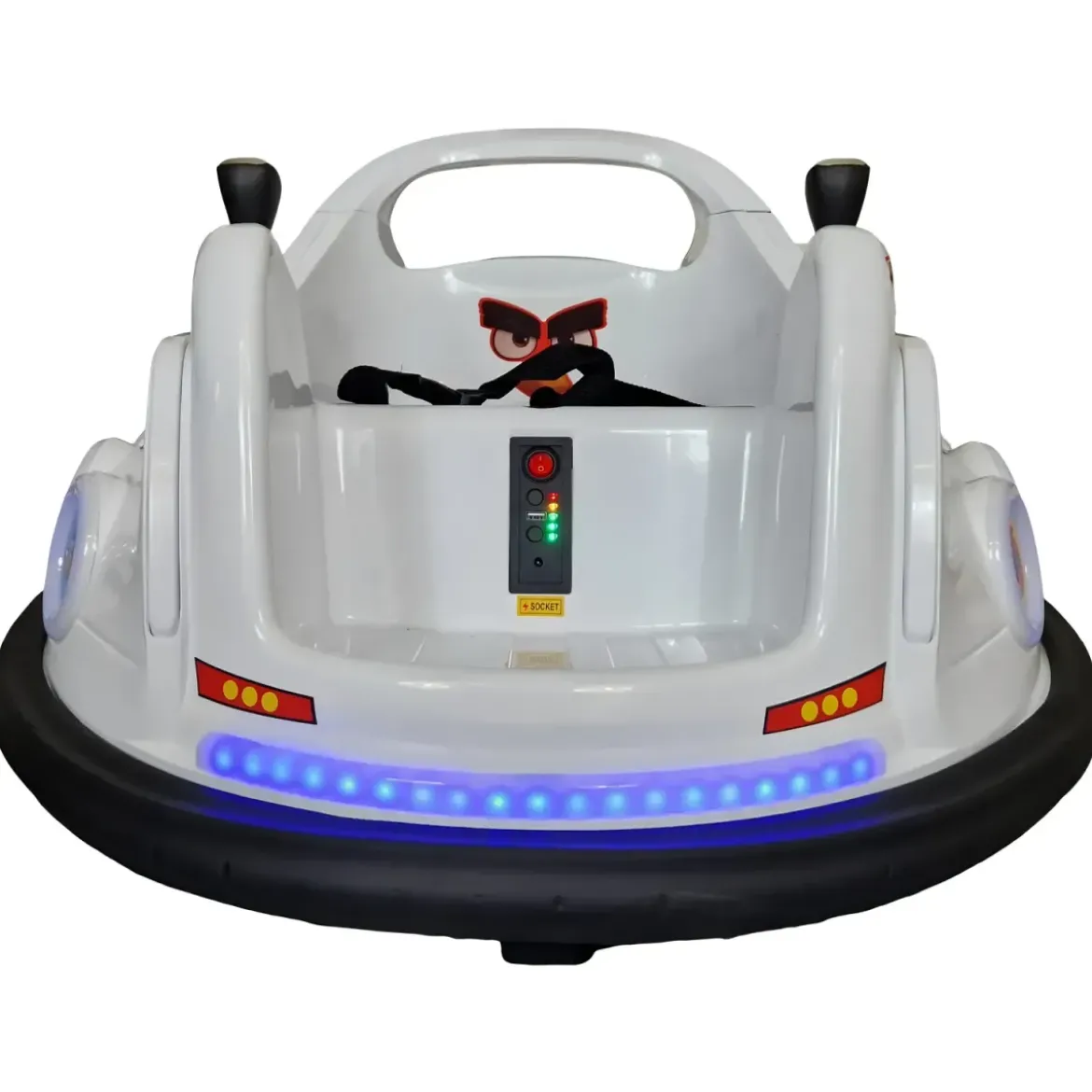 Autoscontro Elettrica Bambini Angry Birds 6V Bianco Paraurti in Gomma