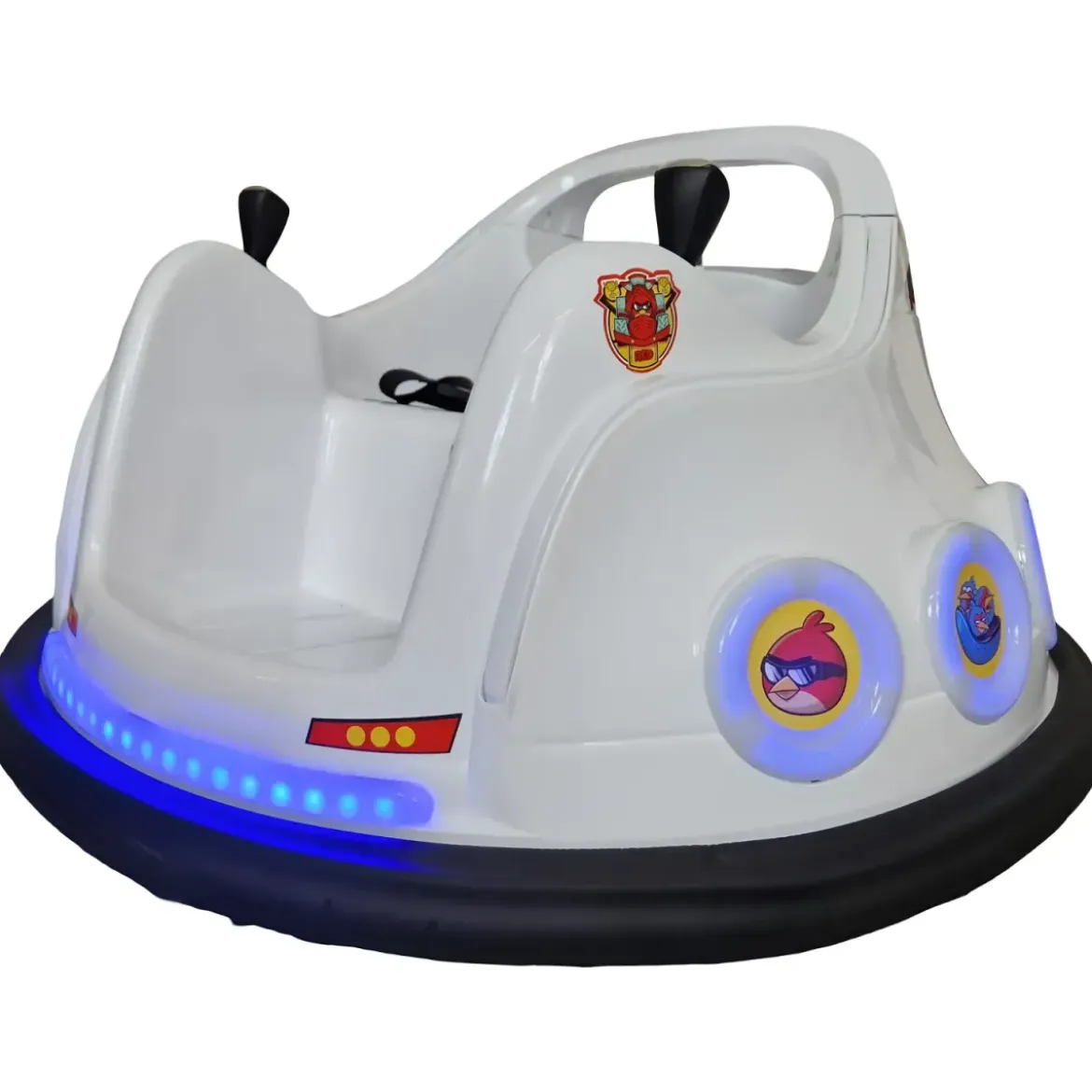 Autoscontro Elettrica Bambini Angry Birds 6V Bianco Paraurti in Gomma