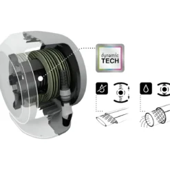 Avvolgitubo da Giardino Portatile 20m ABS Maniglia Lancia Multigetto