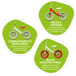Balance Bike Bicicletta Bambini Azzurra Rocket Senza Pedali 2-3 Anni