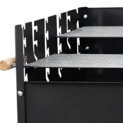 Barbecue a Carbone da Giardino con Ripiano e Griglia Inox Regolabile