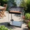 Barbecue a Carbone da Giardino Mattone Refrattario Griglia Regolabile