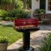 Barbecue a Carbonella con Piantana e Griglia Regolabile da Esterno