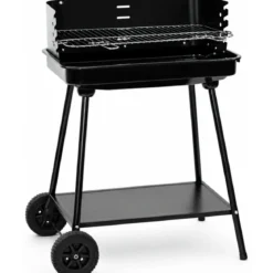 Barbecue a Carbonella da Giardino con Griglia Regolabile Paravento