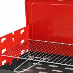 Barbecue a Carbonella 40x30 Richiudibile a Valigetta Rosso Regolabile