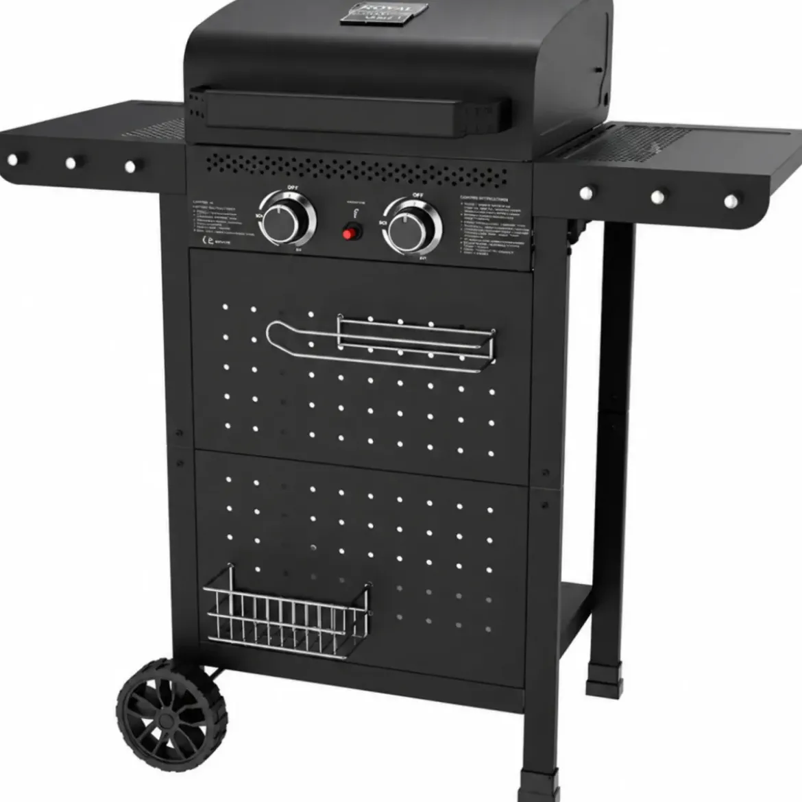 Barbecue a Gas 2 Bruciatori Acciaio Inox 5 kW Griglia in Ghisa Smaltata