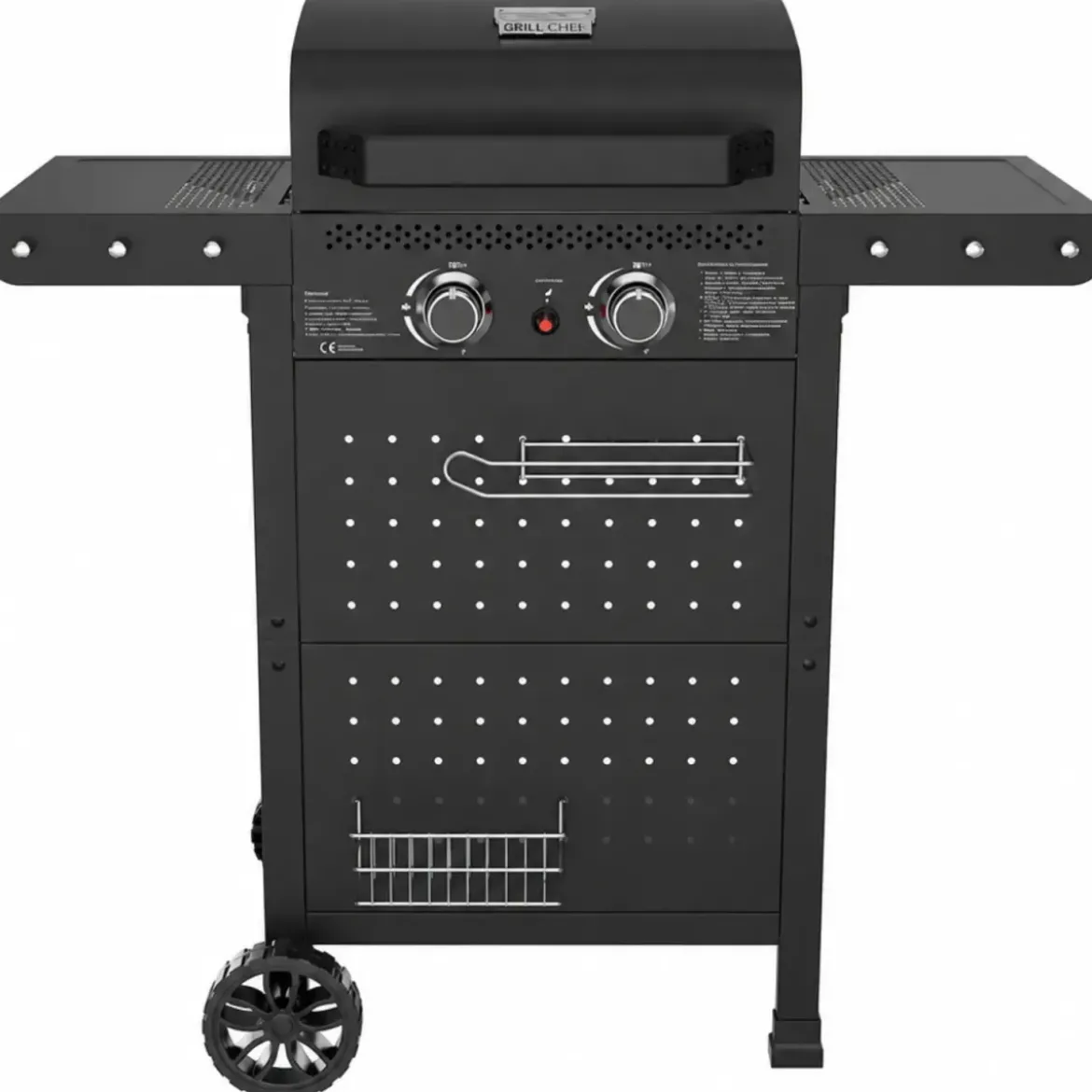 Barbecue a Gas 2 Bruciatori Acciaio Inox 5 kW Griglia in Ghisa Smaltata