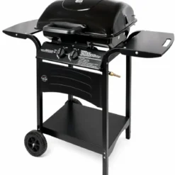 Barbecue a Gas 2 Bruciatori da Giardino 7,5 kW con Ripiano Ruote