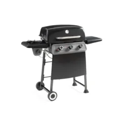 Barbecue a Gas 3 Bruciatori in Acciaio Fornello Laterale 2 Griglie Coperchio BBQ