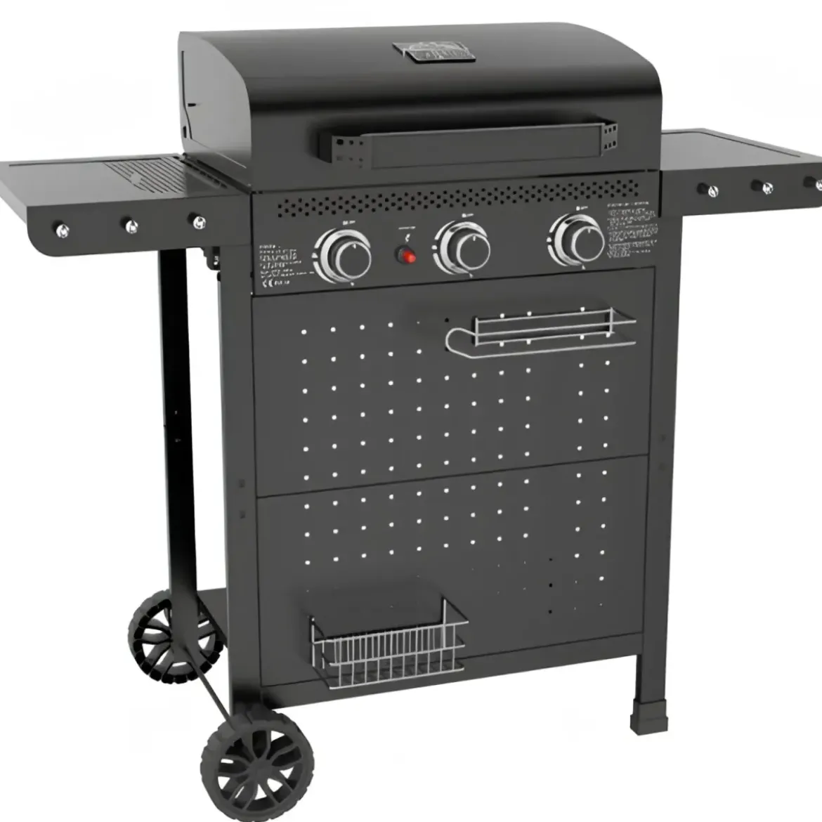 Barbecue a Gas 3 Bruciatori 7,5kW Griglia in Ghisa 55x34cm Giardino