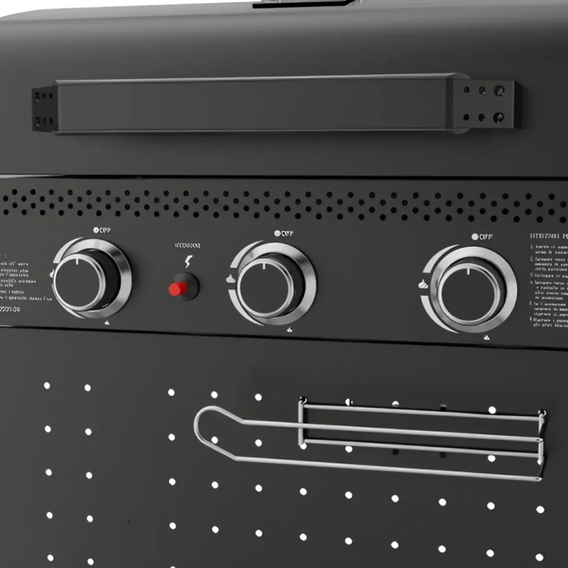 Barbecue a Gas 3 Bruciatori 7,5kW Griglia in Ghisa 55x34cm Giardino