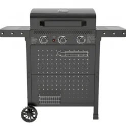 Barbecue a Gas 3 Bruciatori 7,5kW Griglia in Ghisa 55x34cm Giardino