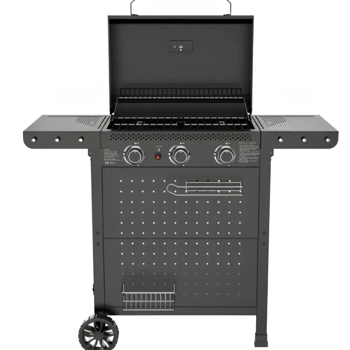 Barbecue a Gas 3 Bruciatori 7,5kW Griglia in Ghisa 55x34cm Giardino