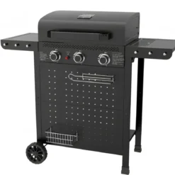 Barbecue a Gas 3 Bruciatori 7,5kW Griglia in Ghisa 55x34cm Giardino