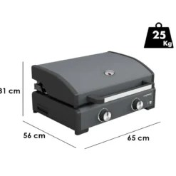 Barbecue a Gas Campignaz Plancha 65x56x31 cm 2 Fuochi Piastra Ghisa