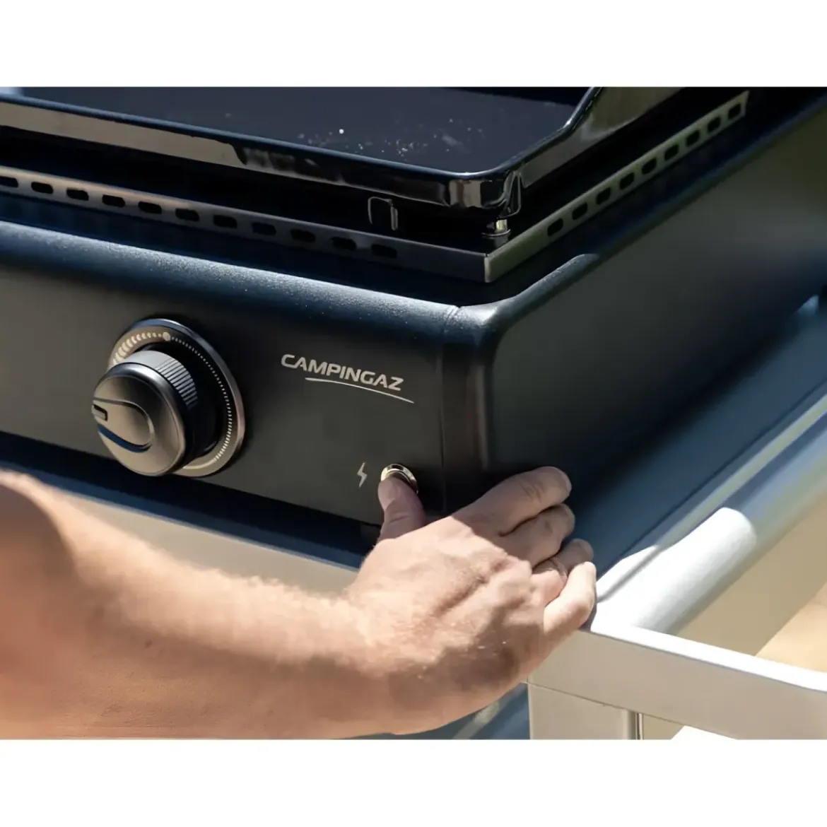 Barbecue a Gas Campignaz Plancha 65x56x31 cm 2 Fuochi Piastra Ghisa