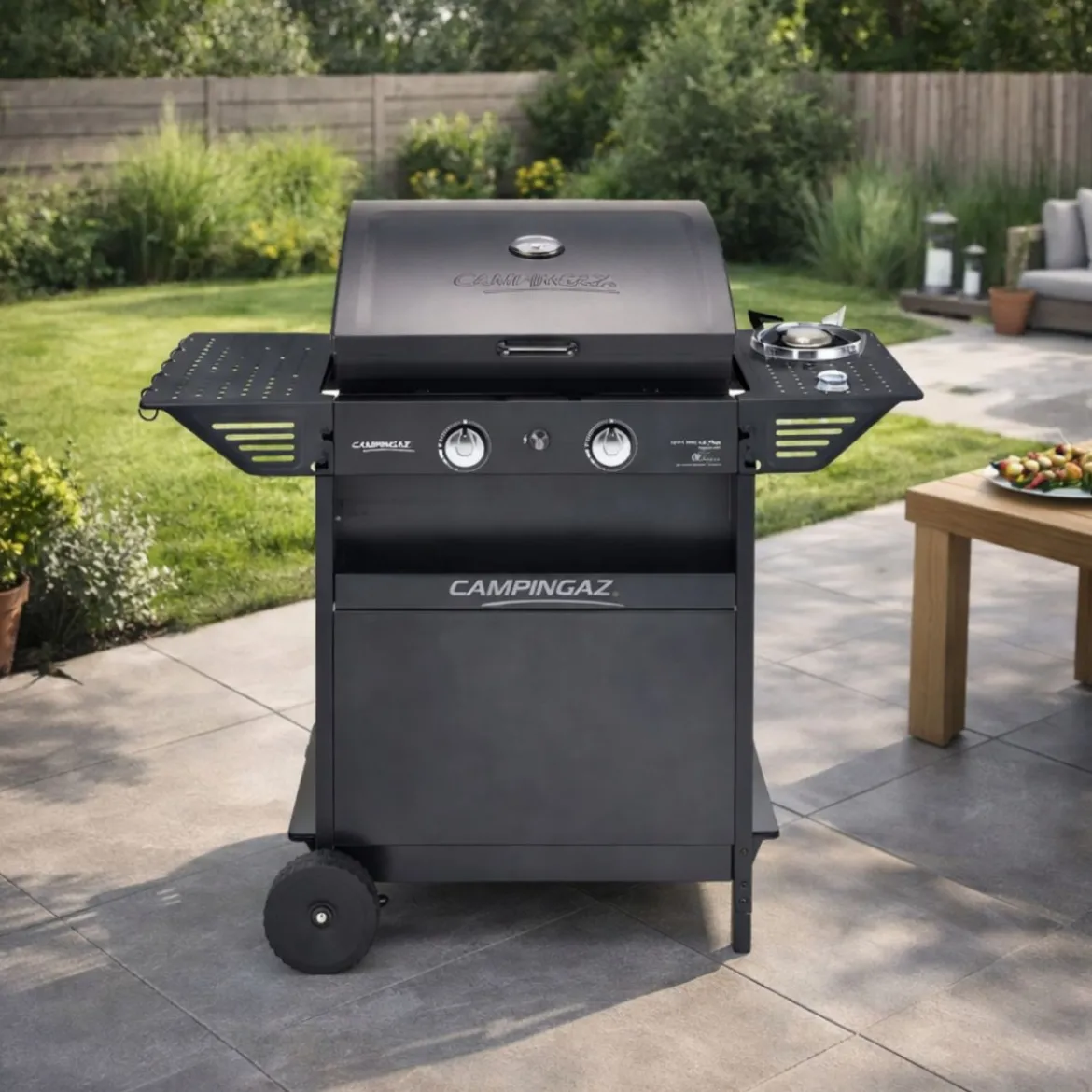Barbecue a Gas con doppia Griglia di cottura e Forno Laterale