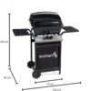 Barbecue a Gas con Pietra Lavica 2 Bruciatori in Acciaio Inox Griglia da Balcone