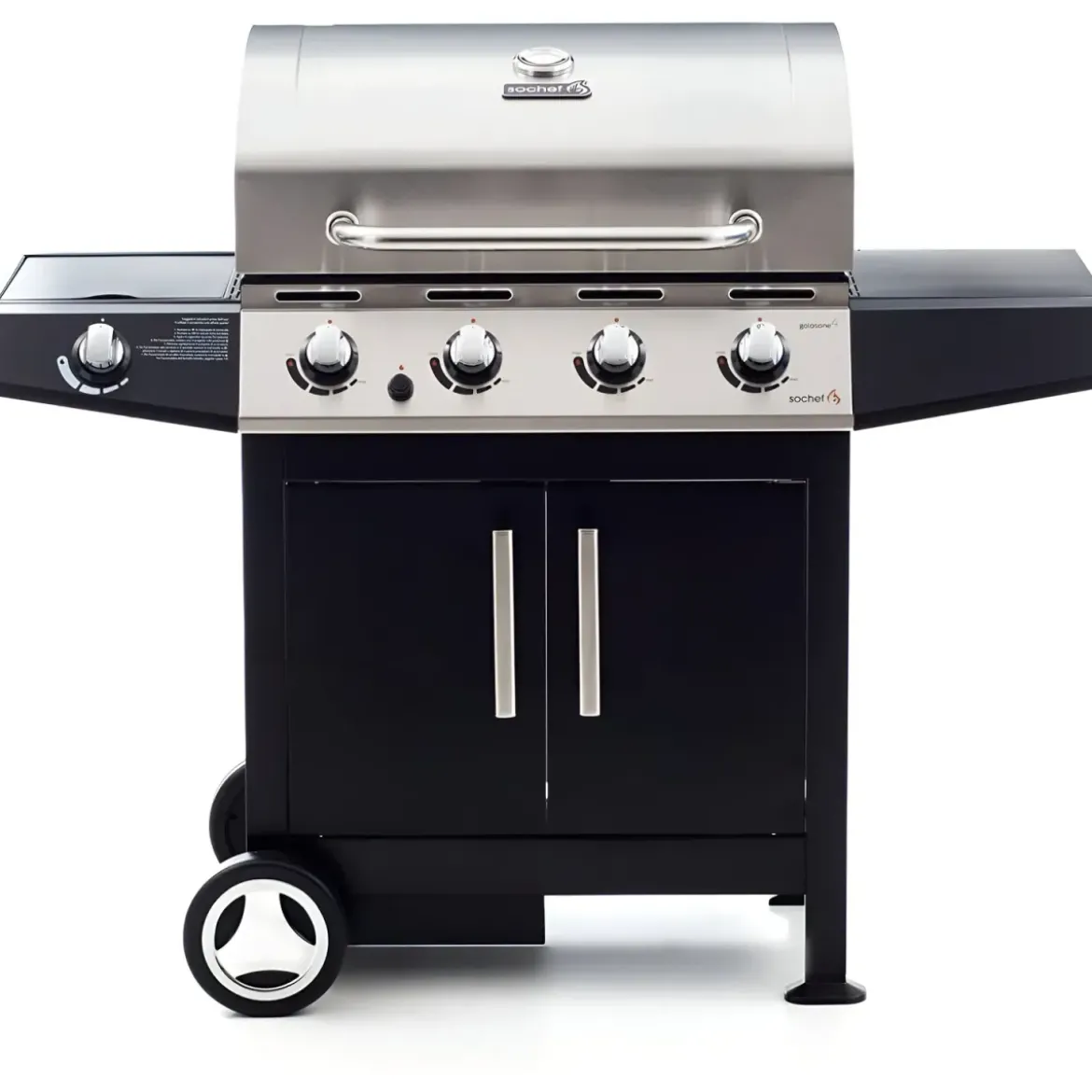 Barbecue a Gas con Pietra Lavica Australiano 3 Bruciatori Fornello BBQ Coperchio