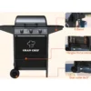 Barbecue a Gas da Esterno 107x55x95,5H cm a 3 Fuochi Acciaio Nero