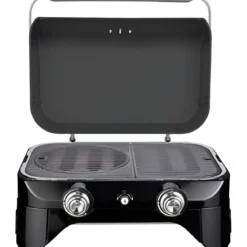 Barbecue a Gas 2 Fuochi Campignaz da Tavolo 65x52x36 cm Coperchio